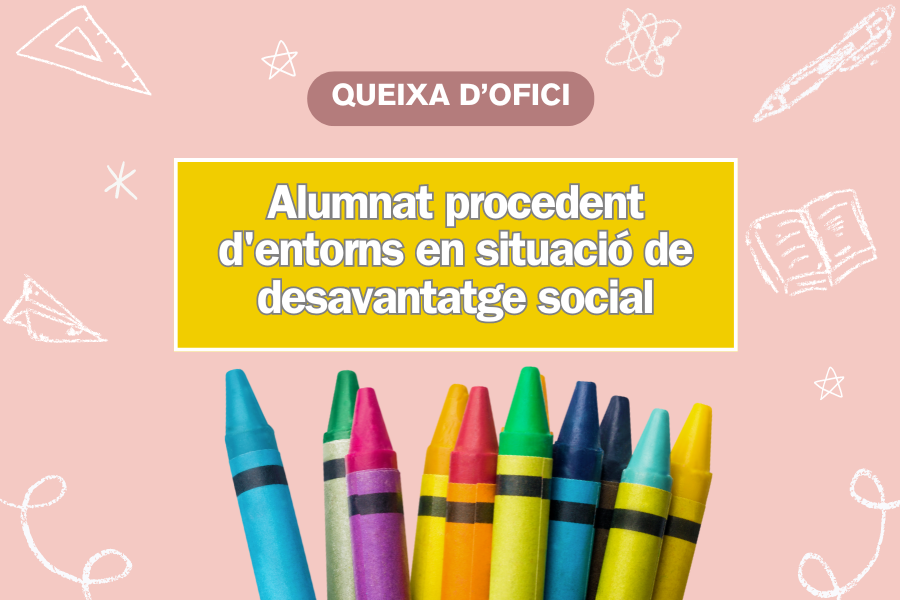 Educació no concreta mesures per a pal·liar la desigualtat entre els escolars, com recomana el Síndic